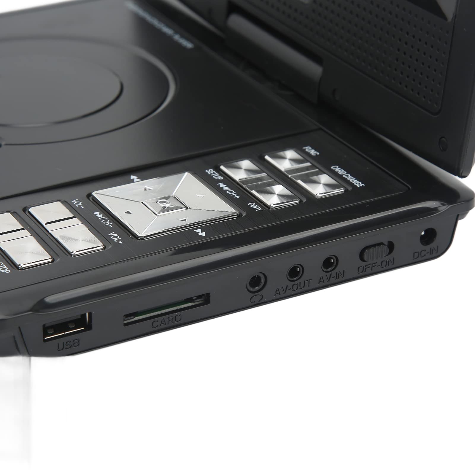 Reproductor de Video para Viajes en Automóvil, Reproductor de DVD Portátil con Batería Recargable de 110‑240V para Automóvil
