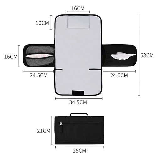 Miniatura 2 de Bebamour Cambiadores de pañales y funda para chupete para bebés, cambiador de pañales portátil para niños y niñas recién nacidos, cambiadores de