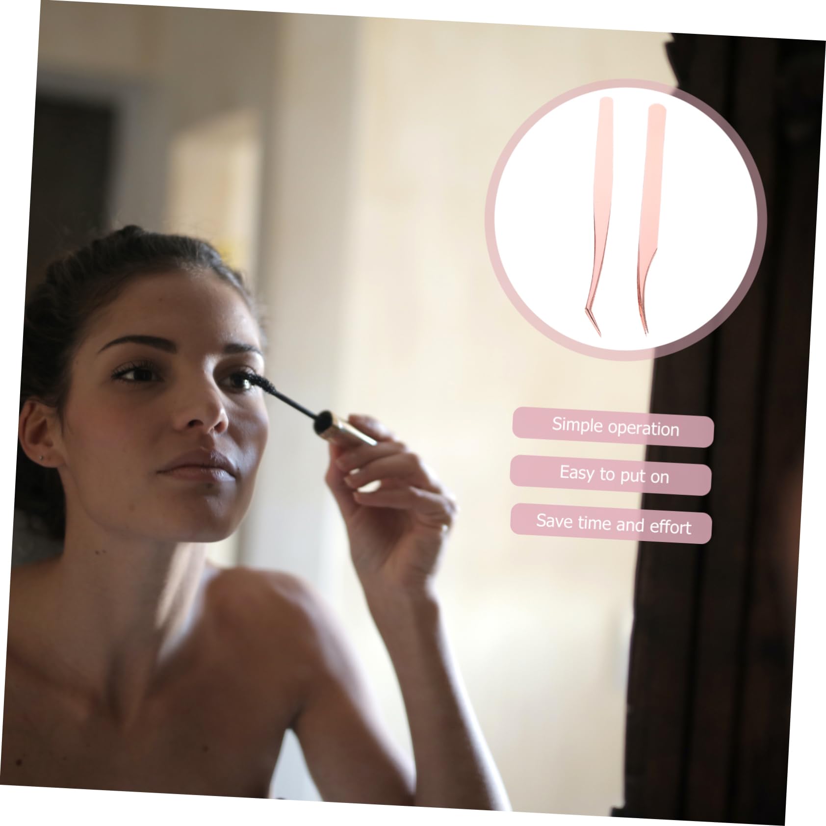 Healeved 12pezzi Pinzette Per Extension Ciglia Acciaio Inossidabile Include Pinzette Forma Di Delfino e Curva Confezione Elegante Rosa Per Makeup e Applicazione Ciglia Falsi