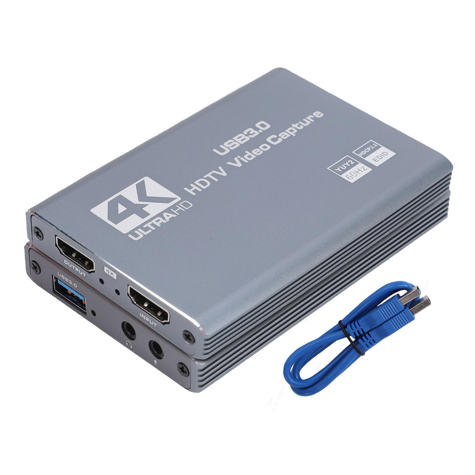 Tarjeta de Captura HDMI 4K para Streaming, 1080P 60FPS USB 3.0, Dispositivo de Captura de Vídeo HDMI, Latencia Cero para Streaming, Grabación, Juegos, Plug and Play