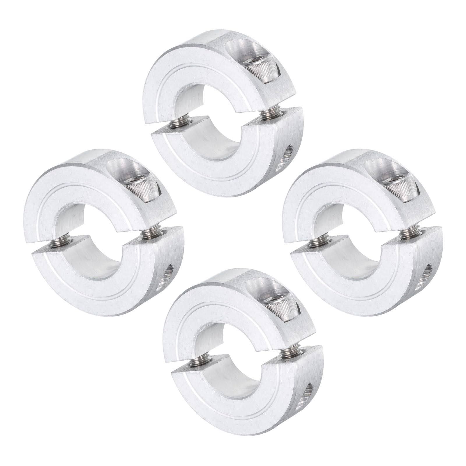 QUARKZMAN 8er-Pack Doppelt Geteilte Klemmringe – 30mm Bohrung, 55mm Außen-Ø, 15mm Dick, Alu 6061 – Für Wellenpositionierung