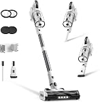 Klarpul Aspirateur sans fil, 650W 55KPA 70Mins Nettoyeur à vide à charge rapide, autoportant LED Aspirateur d'écran tactile pour la maison légère, pour les cheveux/carpet/floor, Cyan