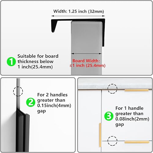 Miniatura 6 de HANIHUA 30 tiradores de gabinete negros modernos para gabinetes de 4.016 in de longitud, tiradores de cajón de dedo negro mate, accesorios de