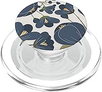 Vista 8 de PopSockets PopGrip con bonito estampado botánico floral azul marino, agarre intercambiable para teléfonos y tabletas PopSockets estándar PopGrip