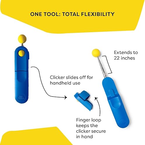 Miniatura 2 de Clicker de entrenamiento para gatos con clicker de dedo desmontable y palo de objetivo, herramienta de entrenamiento de refuerzo positivo para