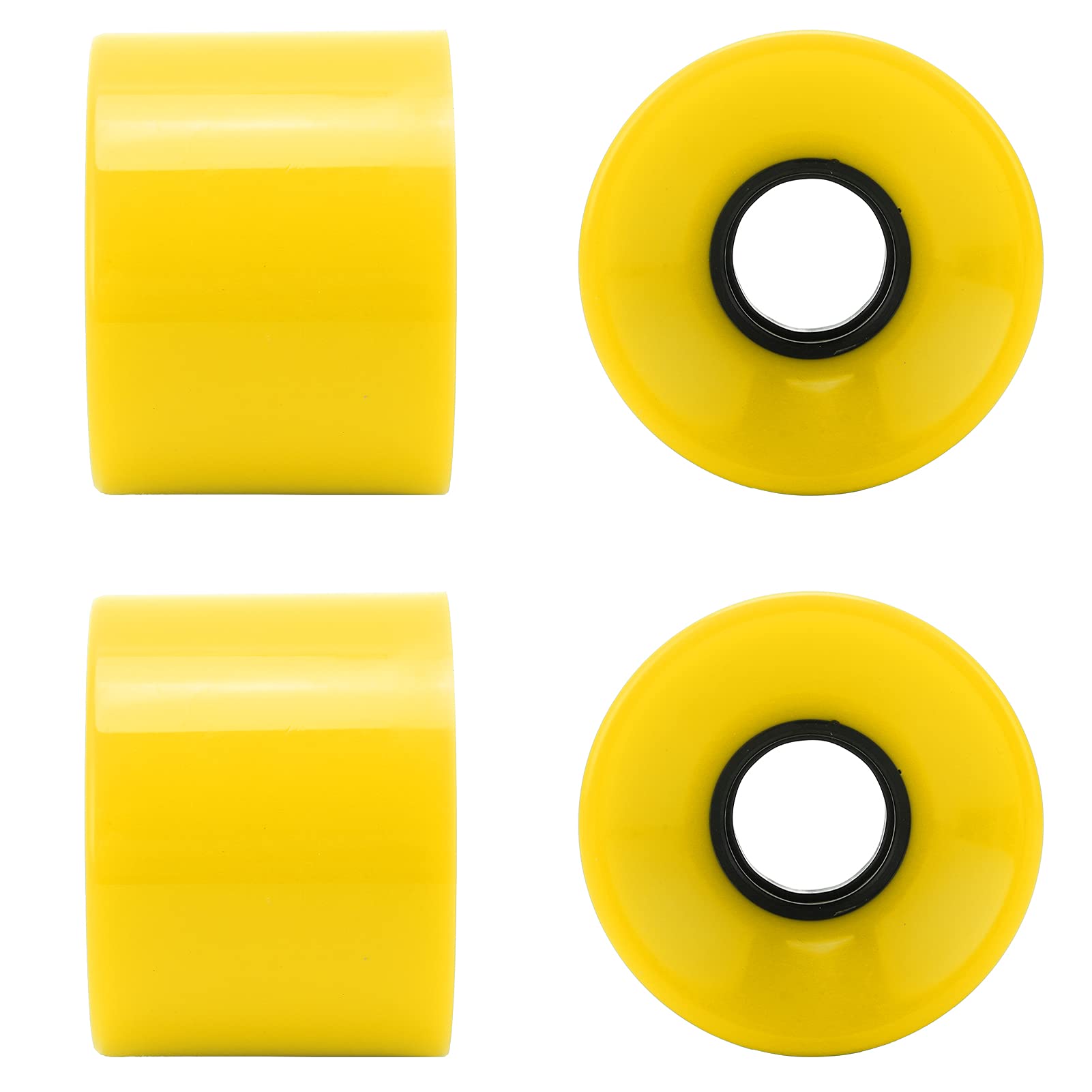 Xolsurg Puente 4pcs 60x45mm Skateboard Wheels 78A Longboard Cruiser Wheels Replacement Parts for Beginners (Yellow)