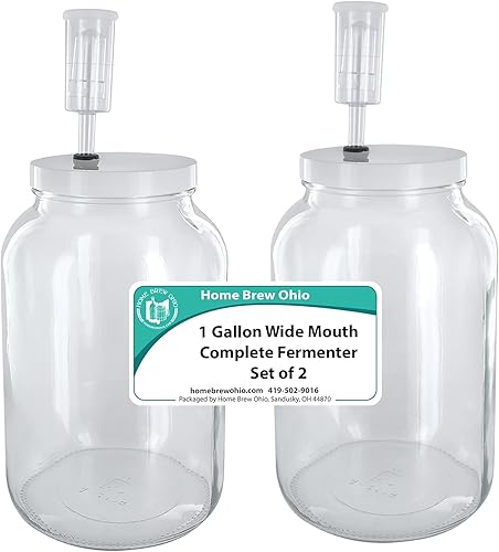 Miniatura 2 de Home Brew Ohio Fermentador completo de boca ancha de vidrio de un galón de 2
