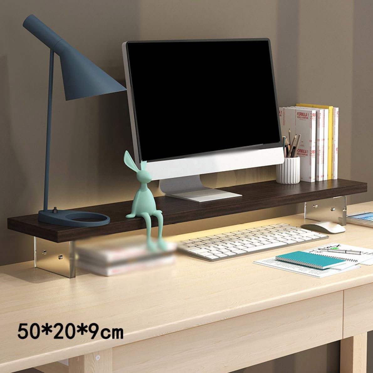 Amazon.co.jp: MJKQ9 モニタースタンド 木製 80*25*9 ウォールナット色