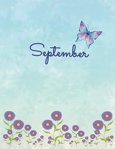 Harmony - September Aster Daily Self-Reflection and Gratitude Journal for One Month