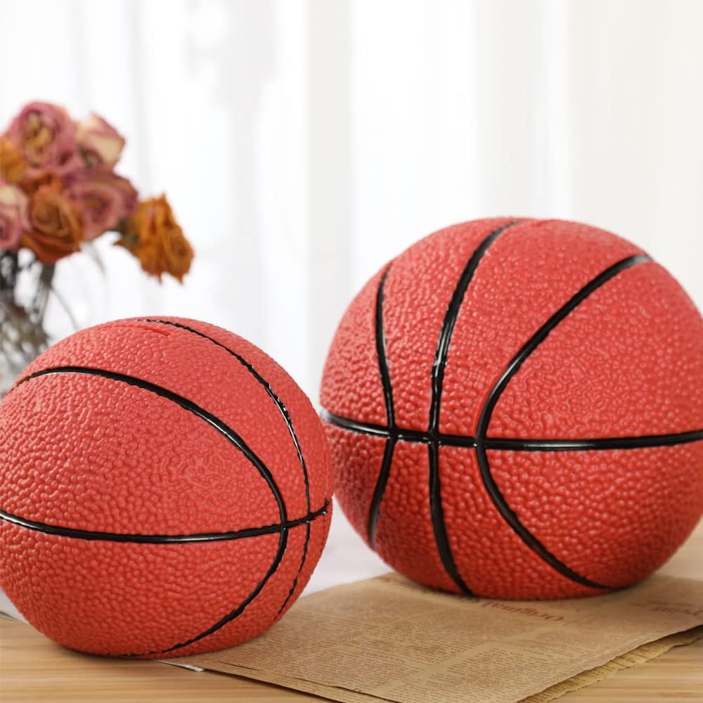 H&W Basketball Piggy Bank for Boys, Shatterproof Basketball Sports Themed Coin Bank, Large Size, Gift for Kids(L Size)