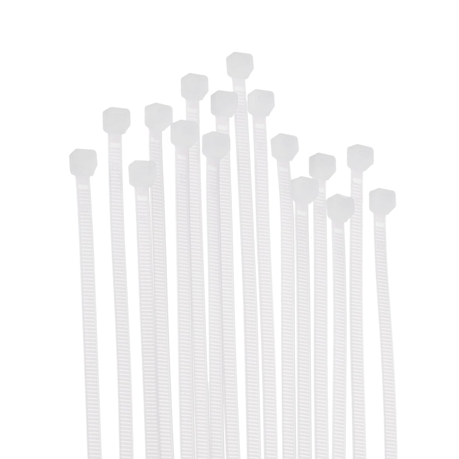 Unifizz 100PCS PCS Cable Zip Ties 350mm x 4.8mm White – Self-Locking Nylon Wire Ties with Tensile Strength for Indoor and Outdoor — image 1