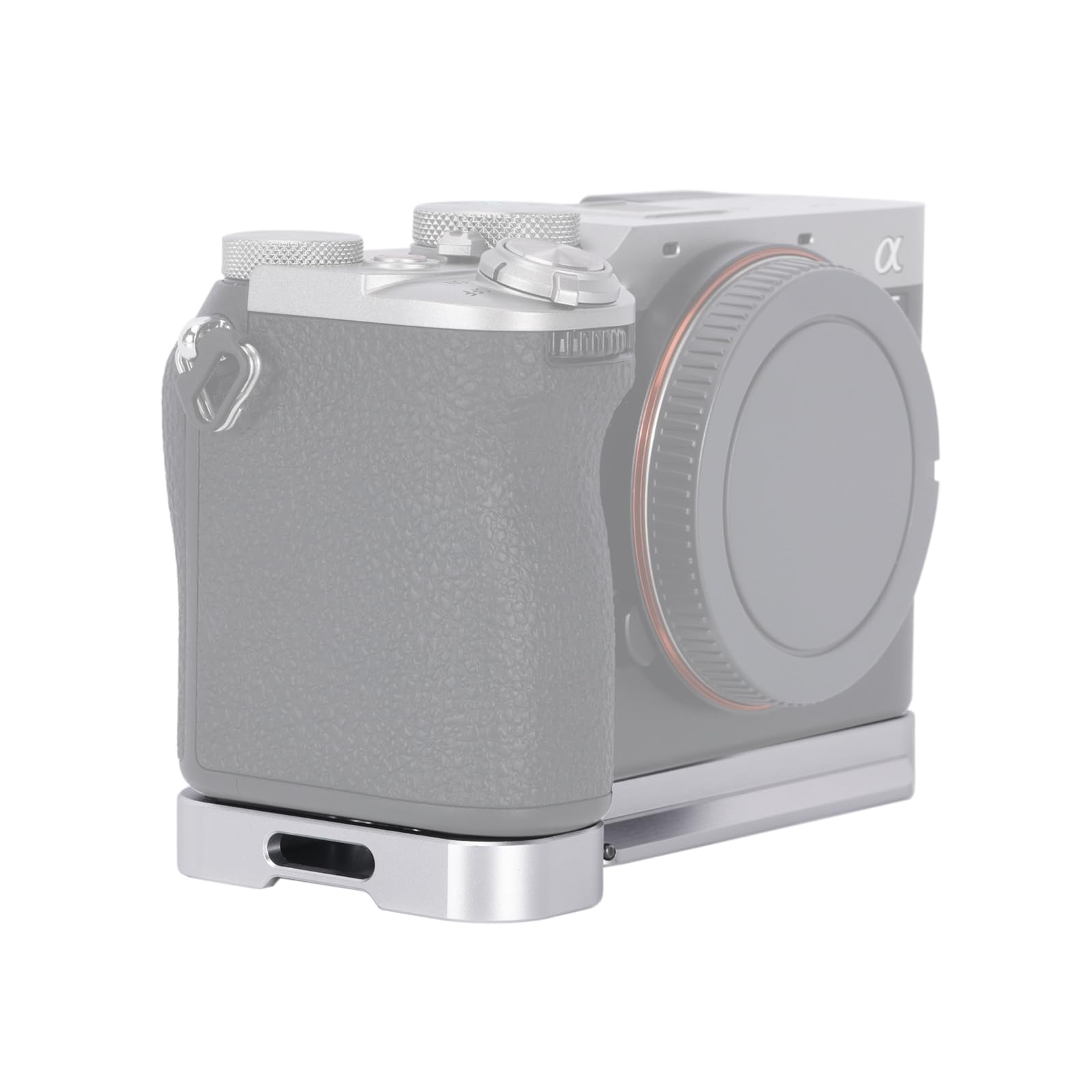 NICEYRIG Bottom Mount Plate for Sony A7C II / A7CR, (Silver) Camera Base Plate with Built-in Quick-Release Plate for ARCA, Strap Slot, 1/4’’ Thread -