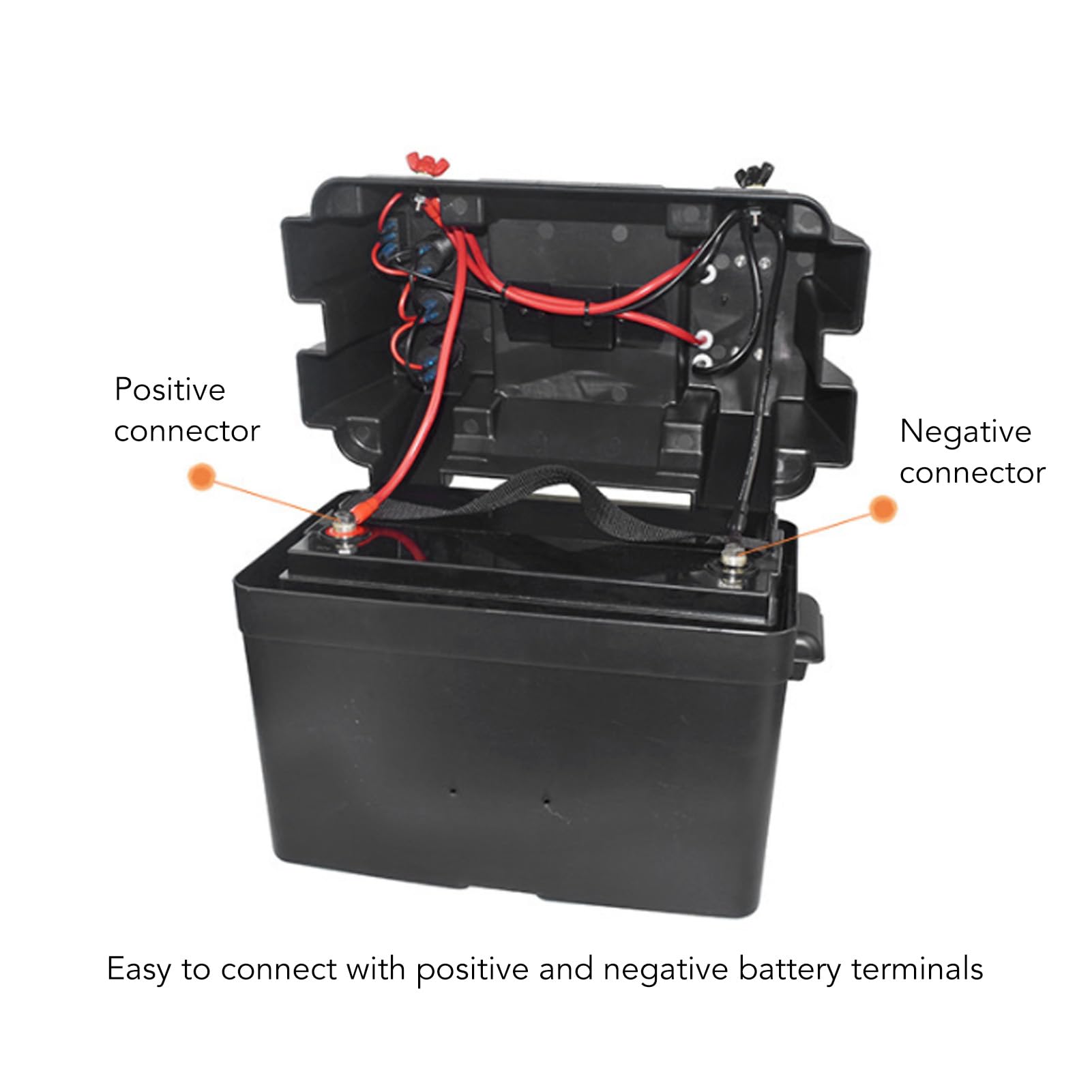 VOBOR Smart Battery Box, wielofunkcyjne pudełko na baterie samochodowe, centrum zasilania z baterią, szybkie podłączenie, podwójny miernik napięcia USB, wielofunkcyjny, przenośny, do kamperów, SUV