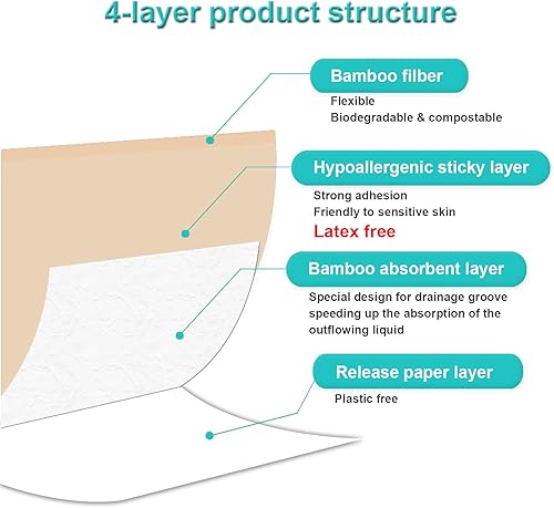 Miniatura 7 de 100 cajas de lata de bambú para pieles sensibles, vendaje adhesivo hipoalergénico ecológico, paquete familiar, vendaje sin látex, compostable,