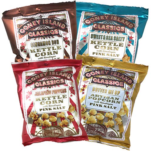 Coney Island Classics Small Batch Kettle Corn | Variety Pack | Gluten Free, Vegan, Non-GMO | Pack of 12