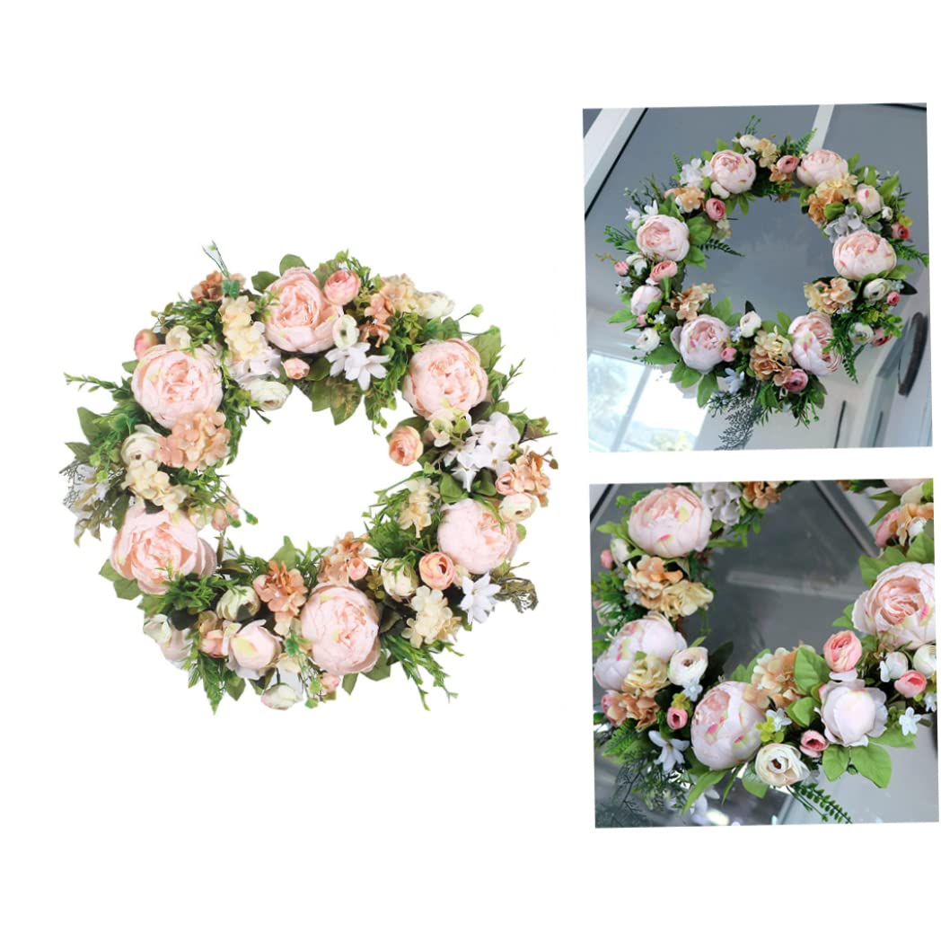 Ghirlanda di Fiori di peonia | Ghirlanda di peonie Artificiali Ghirlande per Porte Rotonde Floreali per la Decorazione della casa di Nozze della Porta d'ingresso