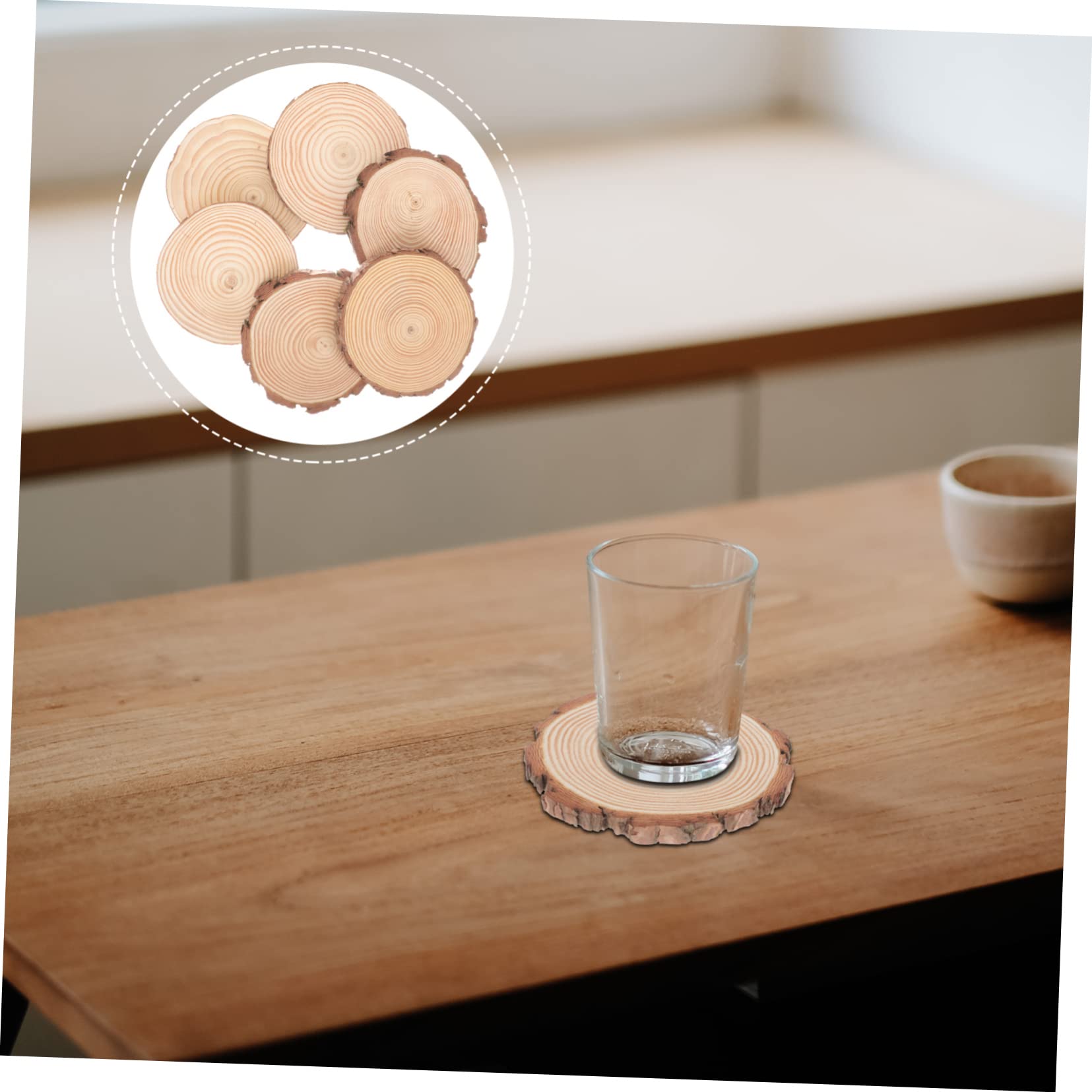 Uonlytech 5 Series Rodajas De Madera Natural Sin Acabado Para Manualidades Discos De Madera Redondos De Creatividad Decoración Y Proyectos De Bricolaje 6 Piezas X 5