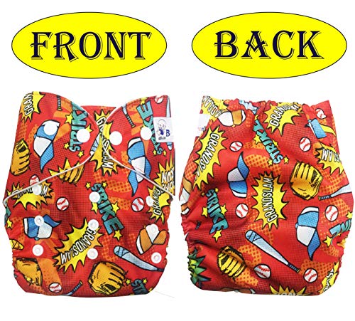 Image of Babymoon (Set of 3-1 Cloth Diaper with 2 5Layesr Bamboo Insert) Premium Adjustable Reusable Washable Cloth Diaper for Baby