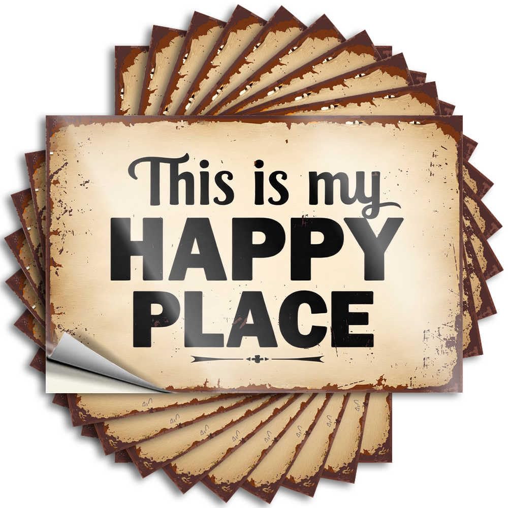 Indie Decor, Tattoo Funny Tumbler Quote Stickers, High No Residue Decals for Luggage | Tiki Party Favor Custom Embrace Your Bliss: Declaring 'This is My Happy Place'(6X9CM)