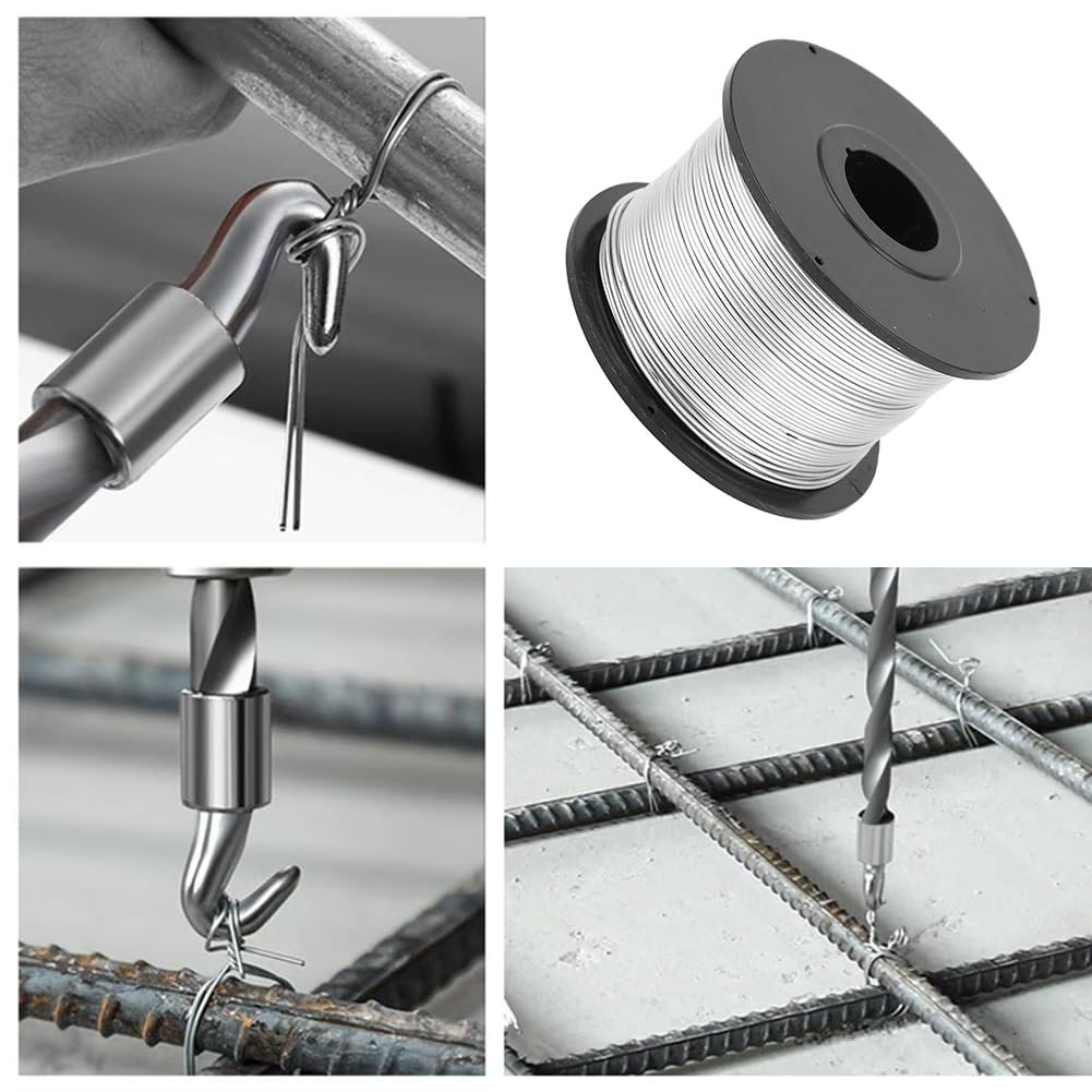 Rebar Bindedraht für Automatische Bindemaschinen, 110m 0,8mm 4 Rollen | Edelstahl Stahl Tie Wire Spule Bewehrungsdraht, Weich & flexibel Bewehrungs Draht Stahlbinder für Bau Schweißdraht