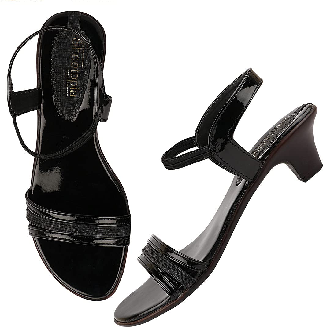 Do Bhai Black Stylish Fashion Girls Kitten Heel Sandals (B09BF8GSVR) Amazon Price History, Amazon Price Tracker