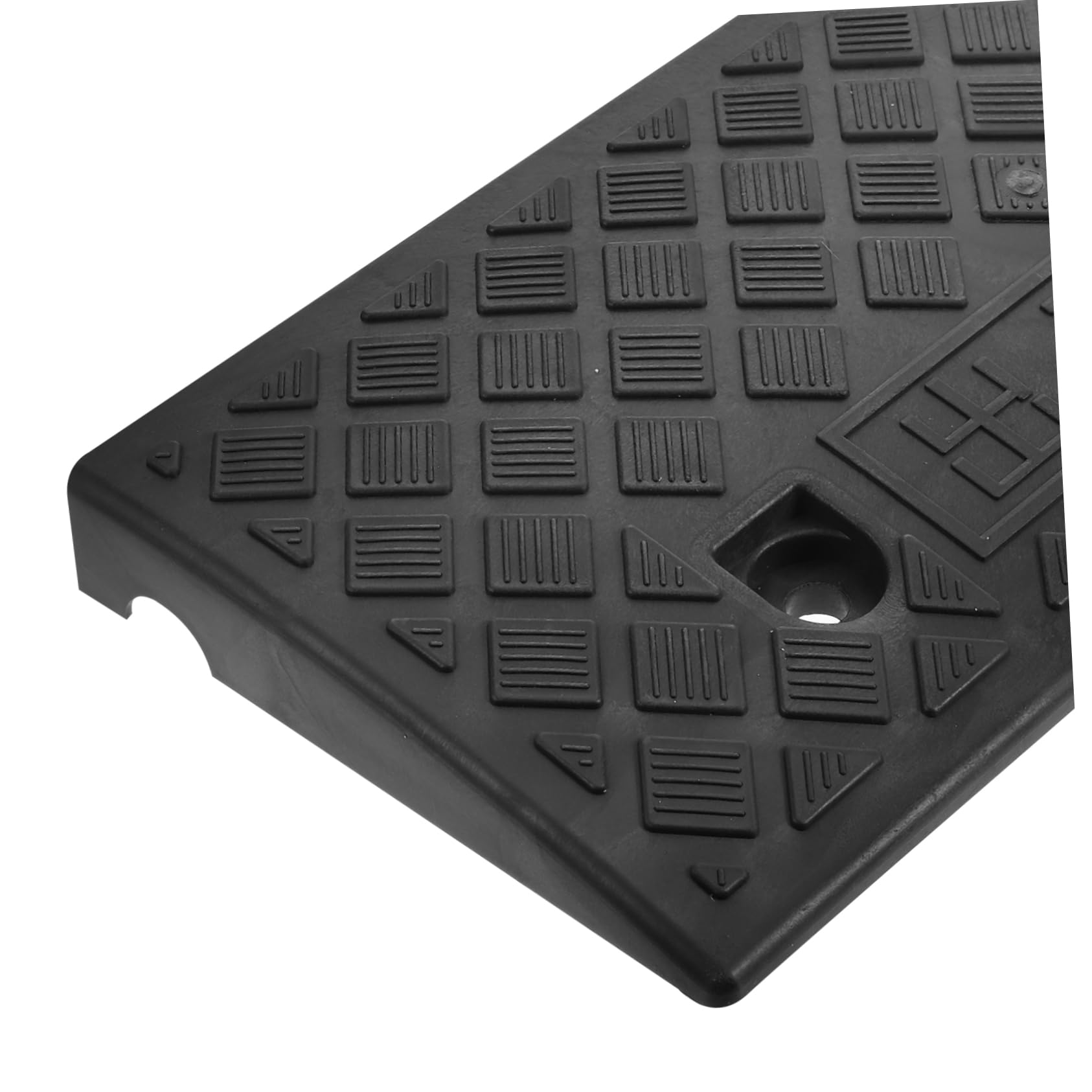 Rampe de Seuil en Caoutchouc Portable et Résistante aux Dommages pour Fauteuil Roulant et Skateboard, pour Hôtel et Boutique, Tapis de Rampe Noir Pratique
