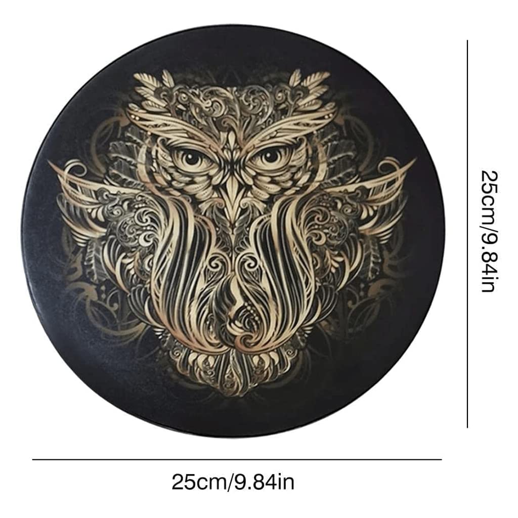 LIOONS Tambour de chaman Classique 25 cm Arbre de Vie Musique spirituelle Tambour éthéré Tambour d'aigle en résine avec Baguettes de Tambour Tambour Adulte Fait à la Main