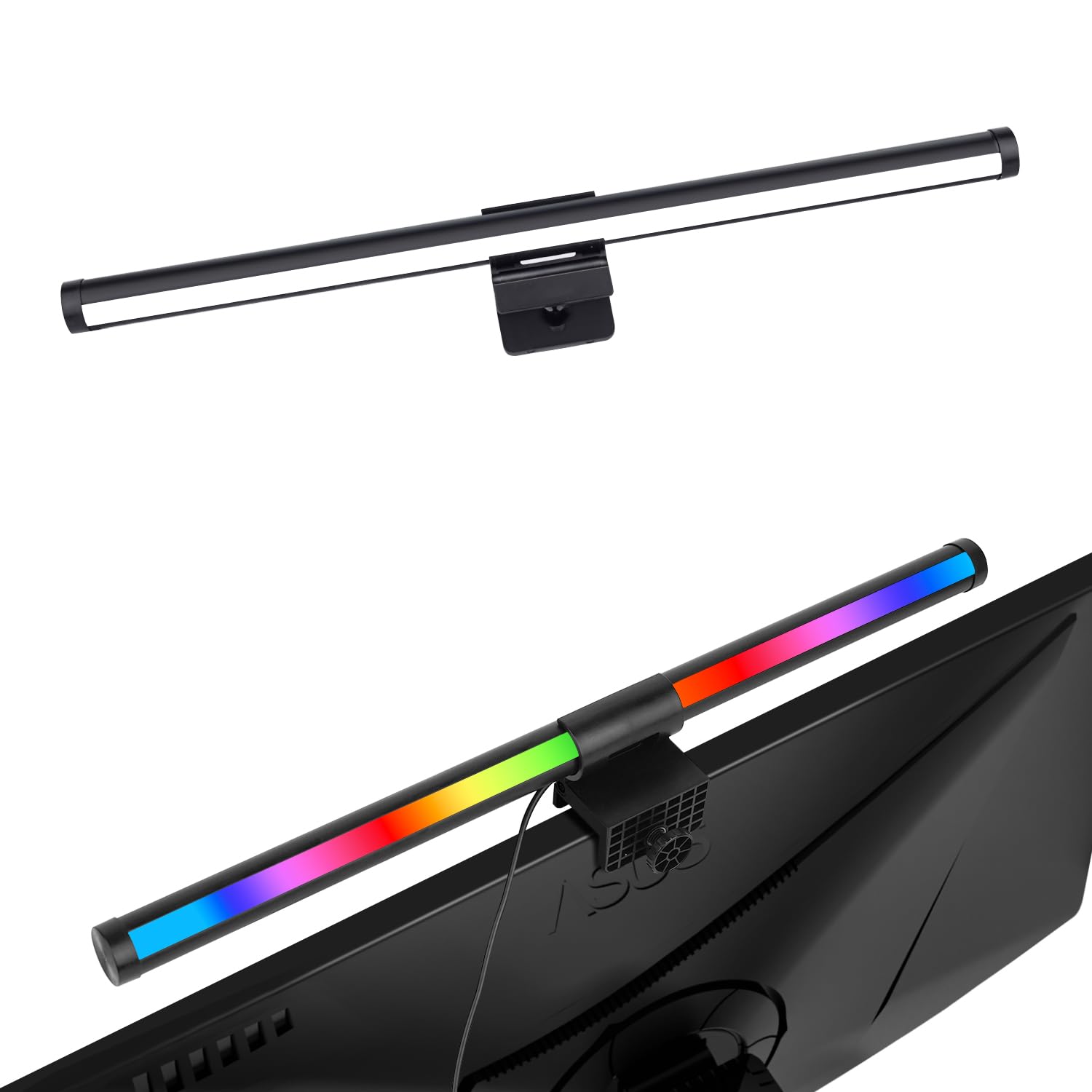 Vantisan Lámpara de Monitor, Lámpara de Monitor de Computadora, Control Táctil con 3 Modos de Fuente de Luz, RGB, Rotación de 360 °, Brillo Ajustable, Alimentación Energetica USB para Oficina, Hogar