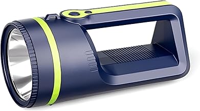 High Power Long Distance Rechargeable Torch Light with 5000mAh Battery and 5 Modes Searchlight with Front and Side Flashlight Torch for Outdoor, Emergency, Camping (WD-5021A)