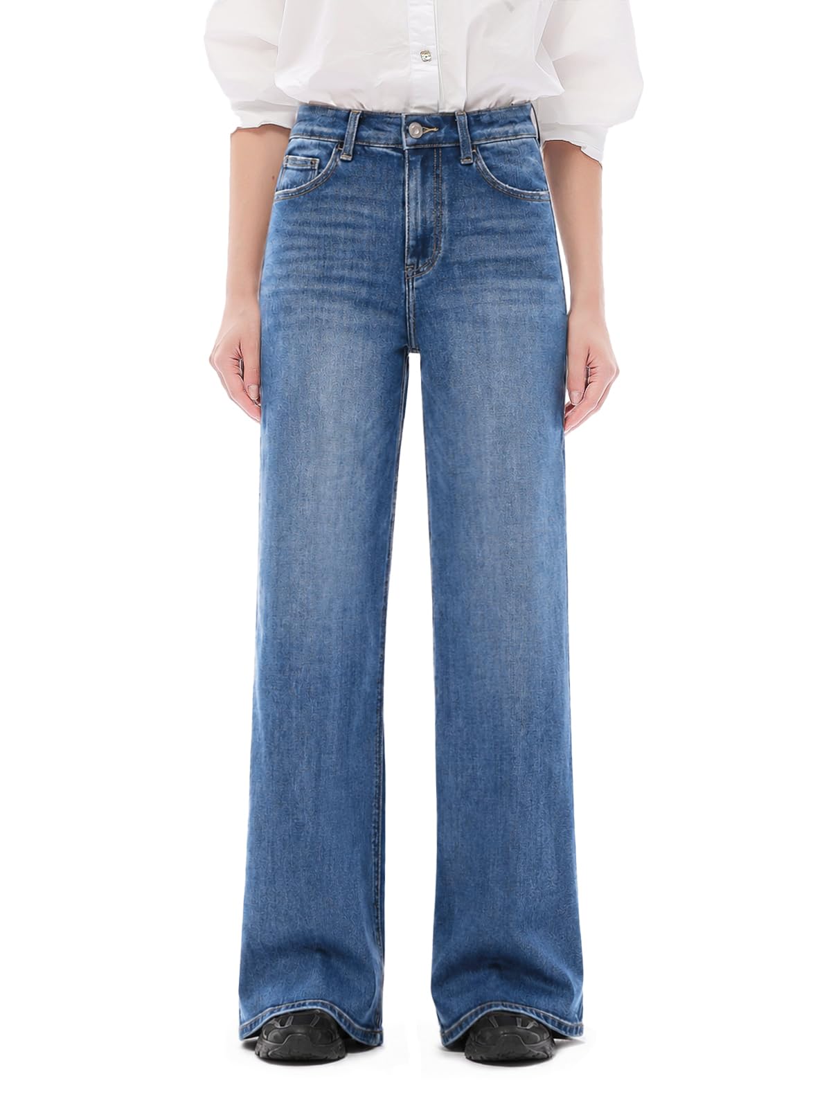ONESO Wide Leg Jeans for Women 33.5" Long Inseam High Rise Baggy Denim