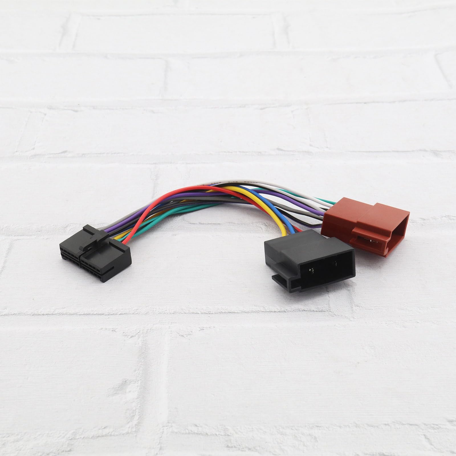 2szt. Adapter ISO do radia samochodowego 20-pinowy do adaptera wiązki ISO, kabel złącza przewodów 17,5 cm, adapter ISO do radia samochodowego stereo do ekranu DIN, złącze do radia