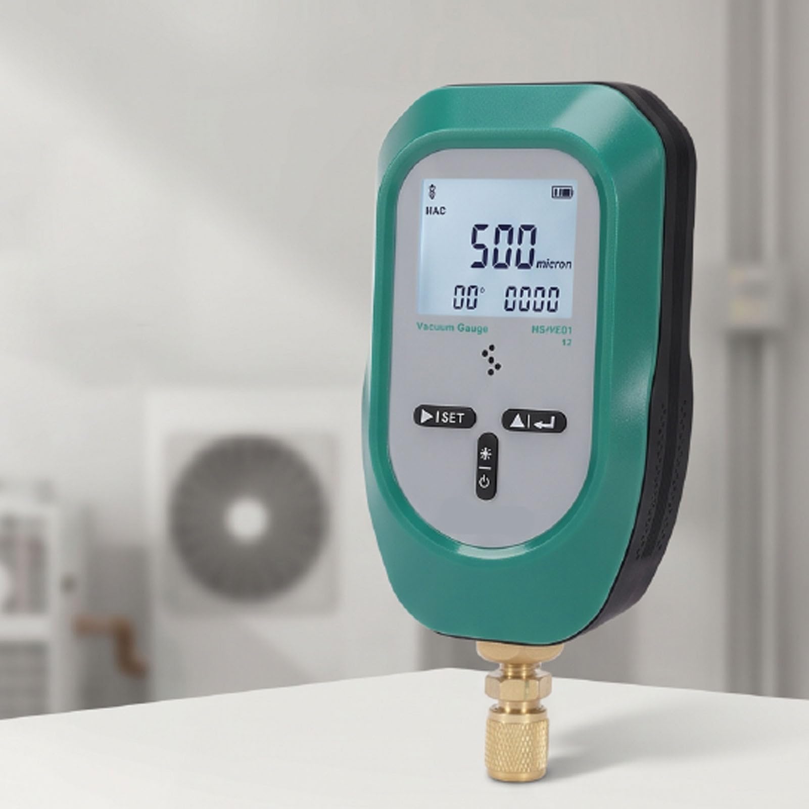 Vacuómetro Digital, Medidor de Vacío 0 a 75000 Micrones 1/4 SAE para Prueba for HVAC