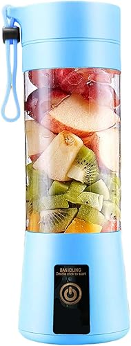 Miniatura 6 de Licuadora portátil para batidos y batidos, licuadora personal de 10 oz12.8 fl oz, pequeña máquina exprimidora mini, recargable por USB, mini
