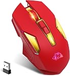 Souris de jeu sans fil rechargeable avec arc-en-ciel silencieux RGB Rétroéclairé,2.4G USB Capteur optique nanorécepteur 3 Niveau DPI,Ergonomic Gamer Ordinateur portable haute performance PC Mice pour Windows/Mac/Vista(Star Black)