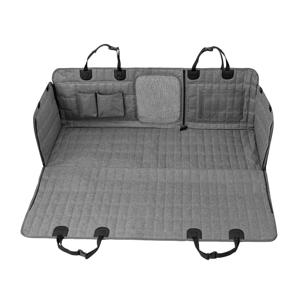 Funda Coche Perro para Hyundai Click Getz TB/Creta Cantus ix25, Impermeable Antideslizante, Resistente a los arañazos,con Ventana de Malla Visible Funda Perros Coche,Grey
