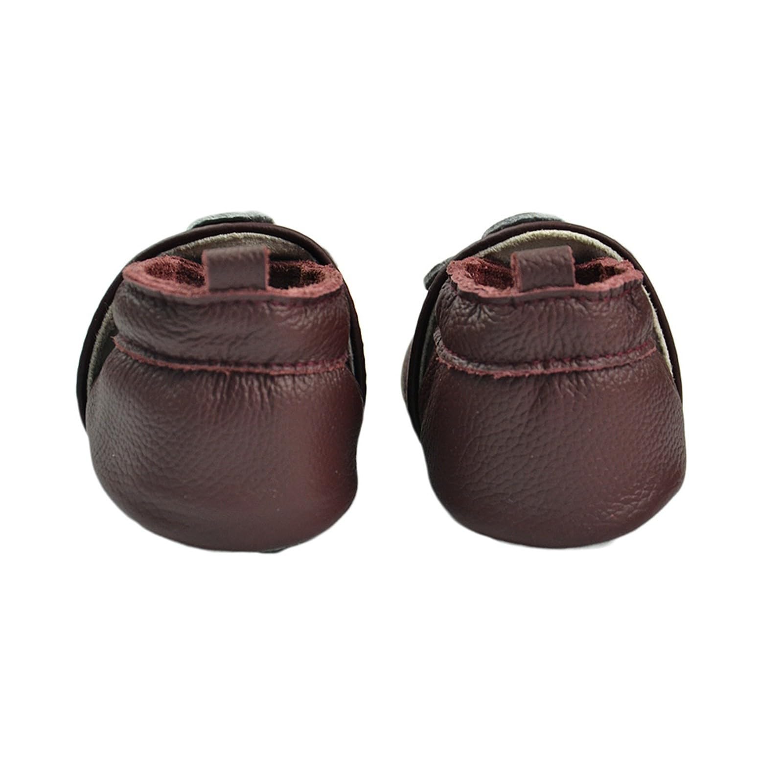 RNTOP Baby Leather Shoes Infant Girls Boys Non Slip Soft Shoes Toddler Soft Sole Christmas Shoes Slippers First Walking Shoes (Wine, 0-3 Months)
