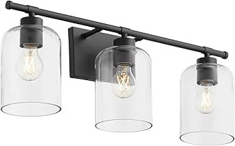 Quorum Lighting Quorum 5374-3-59 Tribute - 3 Light Bath Vanity - 9.5 Inches Tall and 25 Inches Wide, Finish Color: Matte Black