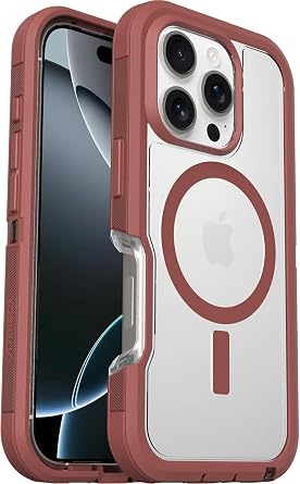 OtterBox iPhone 16 Pro Phone Case Defender Series XT Rugged, MagSafe Compatible, Military-Grade Drop Protection, Shockproof, Raised Edges Red Non-Retail Packaging