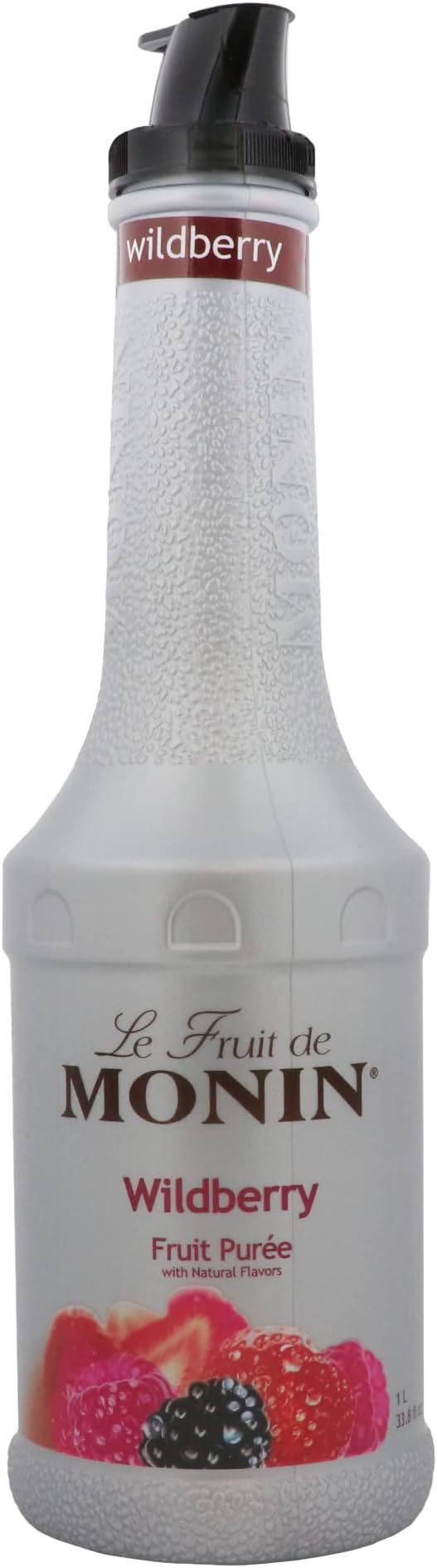 Monin - Wildberry Purée, Rich Berry Flavor, Great for Teas, Sodas, Cocktails, & More, Natural Flavors, No Artificial Sweeteners or Ingredients, Gluten-Free, Vegan, Non-GMO, Clean Label (1 Liter)