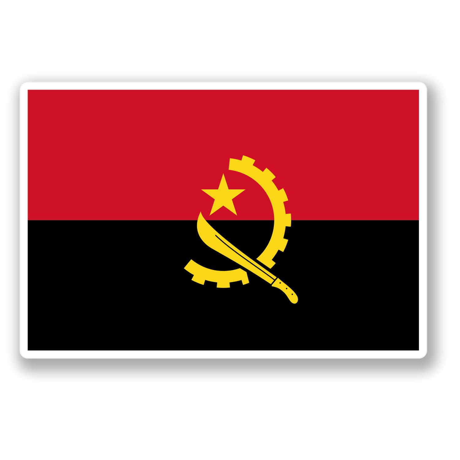 Destinationvinyl Multi 2 X Angola Flag Vinyl Sticker Bike Laptop Car Travel Luggage Tag Gift #4404 (10Cm Wide X 6.8Cm Tall)