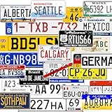 Placas de matrícula de metal surtidas, placas de coche estampadas, decoración de barra de cochera para cueva de hombre...