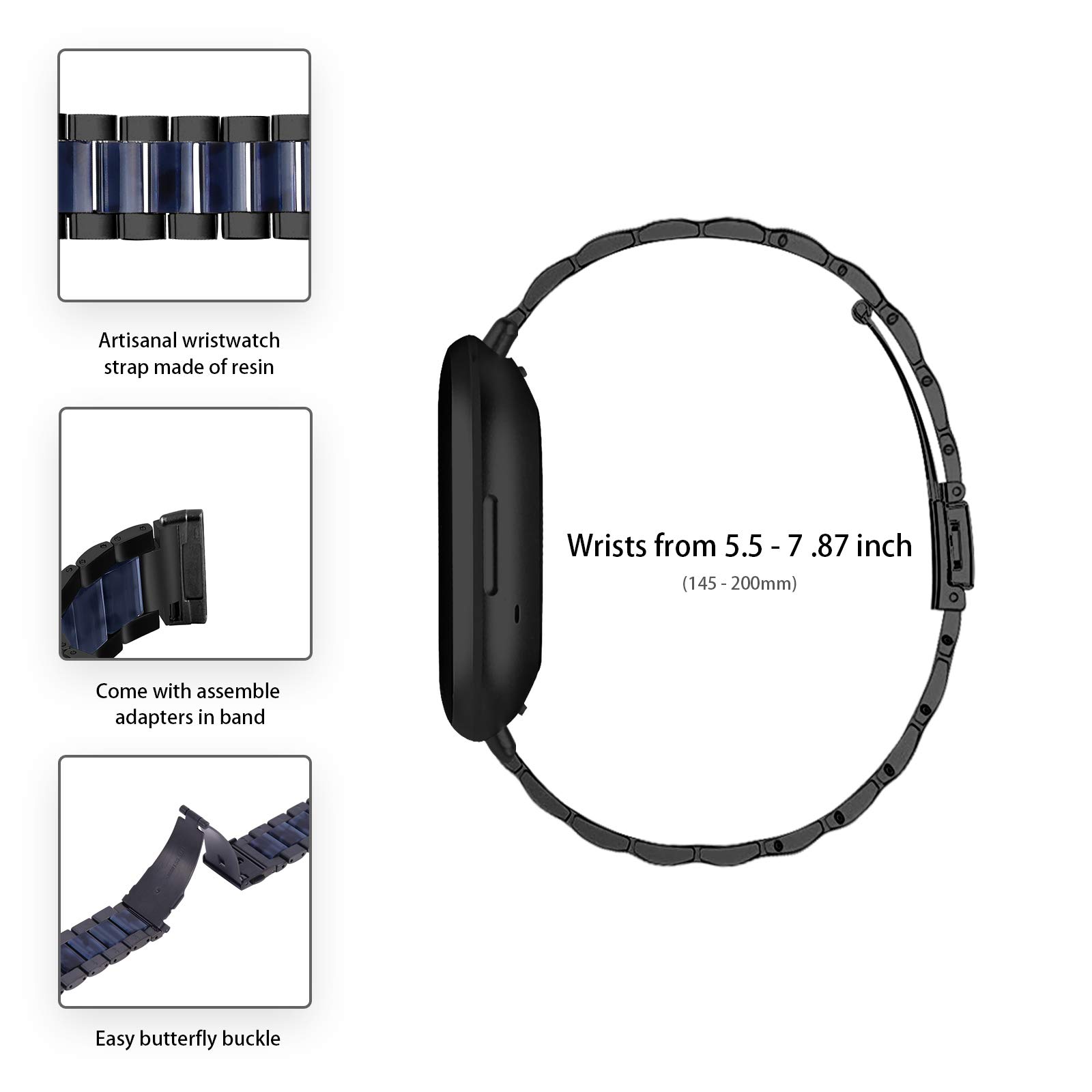 oKo Cinturino in etallo Copatibile con Fitbit Versa 4/Versa 3/Sense