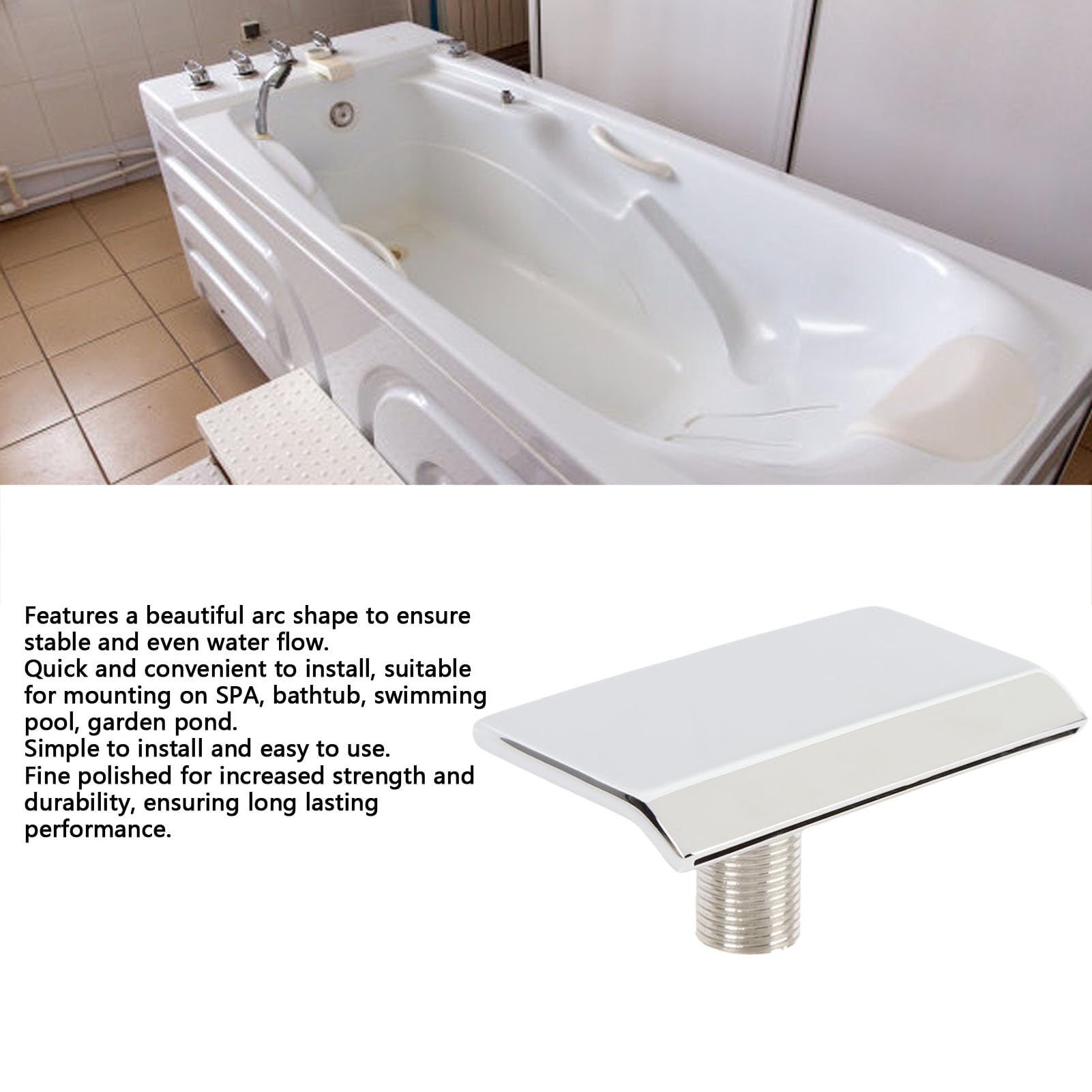 Bañera de cascada Sout, bañera de cascada, boquilla de cascada con mota de pared Sier, hilo de g1/2 m para baño de spa, bañera, piscina, spa