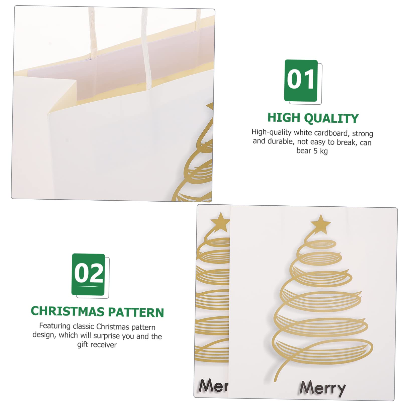 FRCOLOR 16 Piezas Bolsa De De Navidad Bolsas De Compras Bolsa Para Envolver Bolsas De De Dulces De Vacaciones Bolsa De Papel Con Asa Cosmética Carta