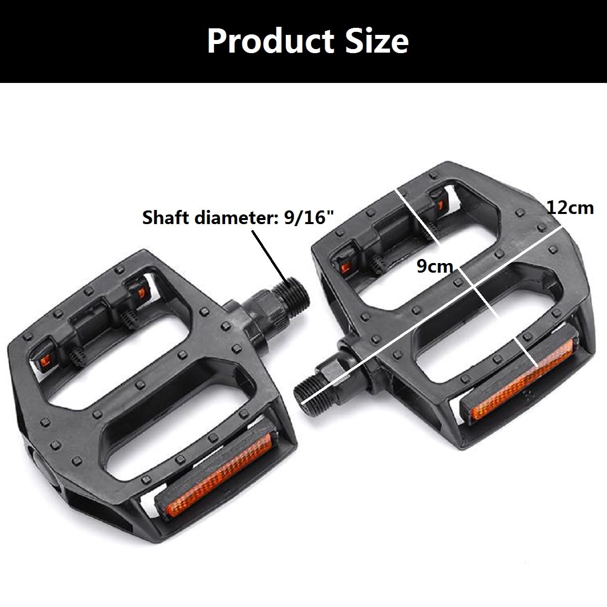 Pédales Vélo Alliage Aluminium Antidérapantes - Plates-Formes VTT Avec Réflecteurs - 9/16" Universelles