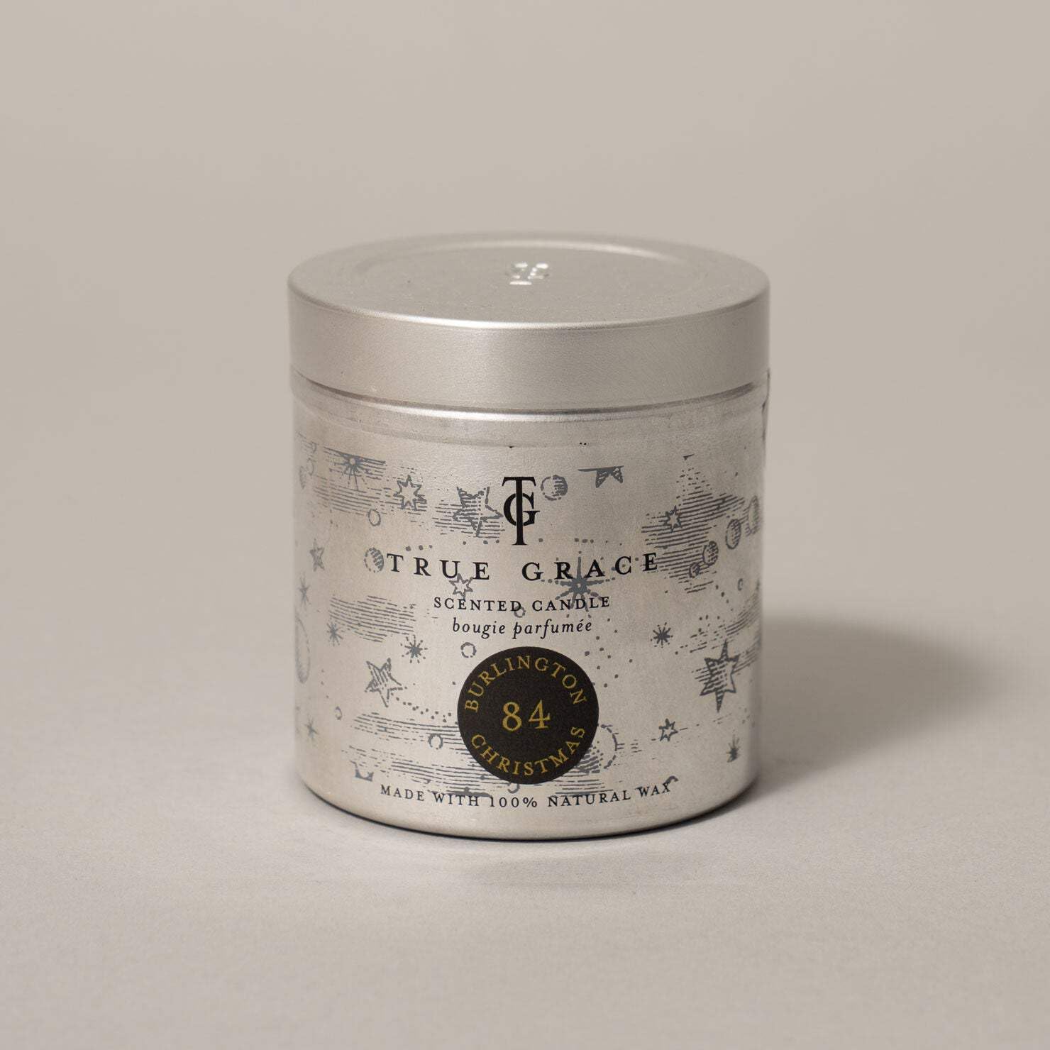 True Grace Burlington - Vela de lata de Navidad