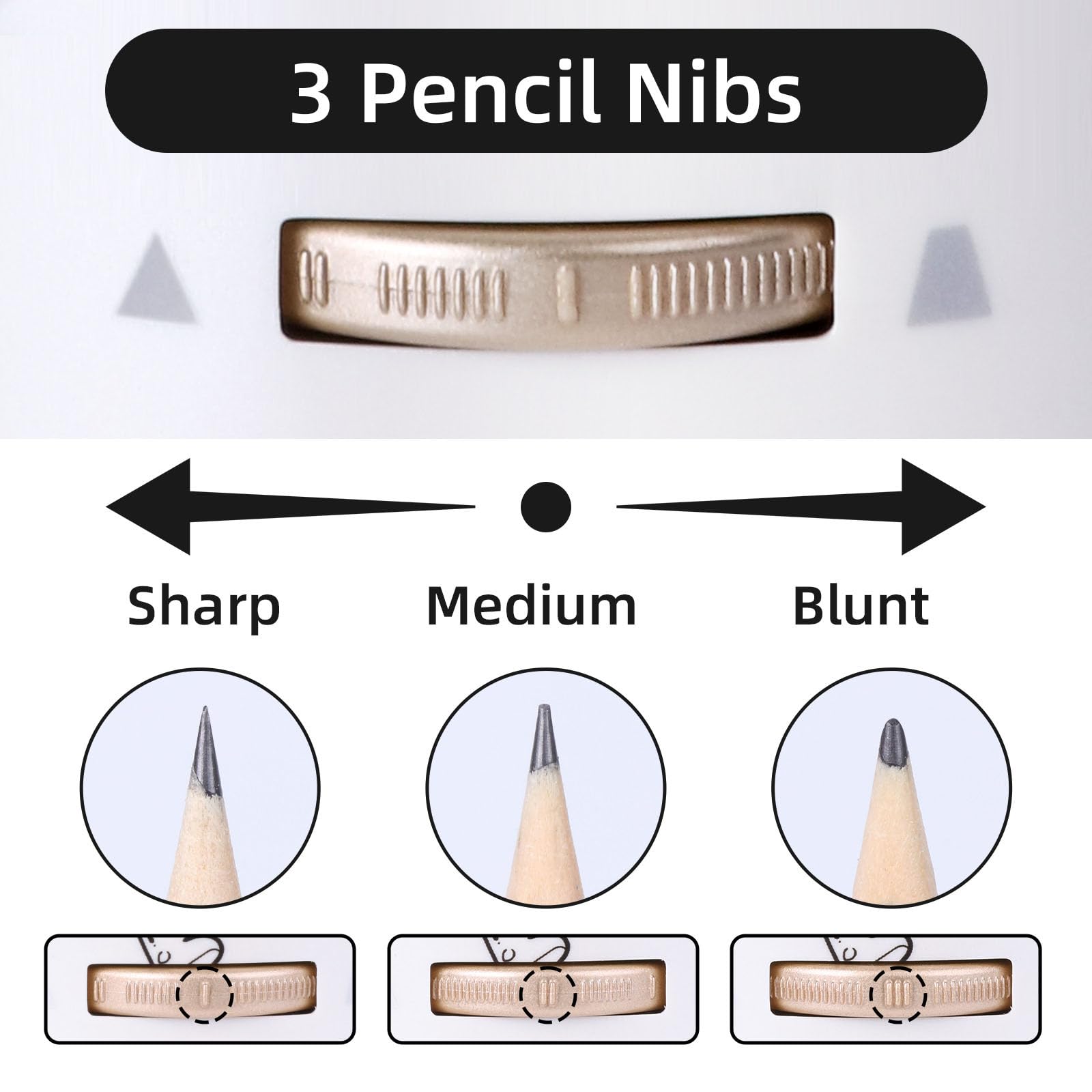 Taille-crayon électrique automatique USB avec arrêt automatique 3 épaisseurs réglables pour crayons de 7 à 11,5 mm et crayons de couleur sans danger pour enfants