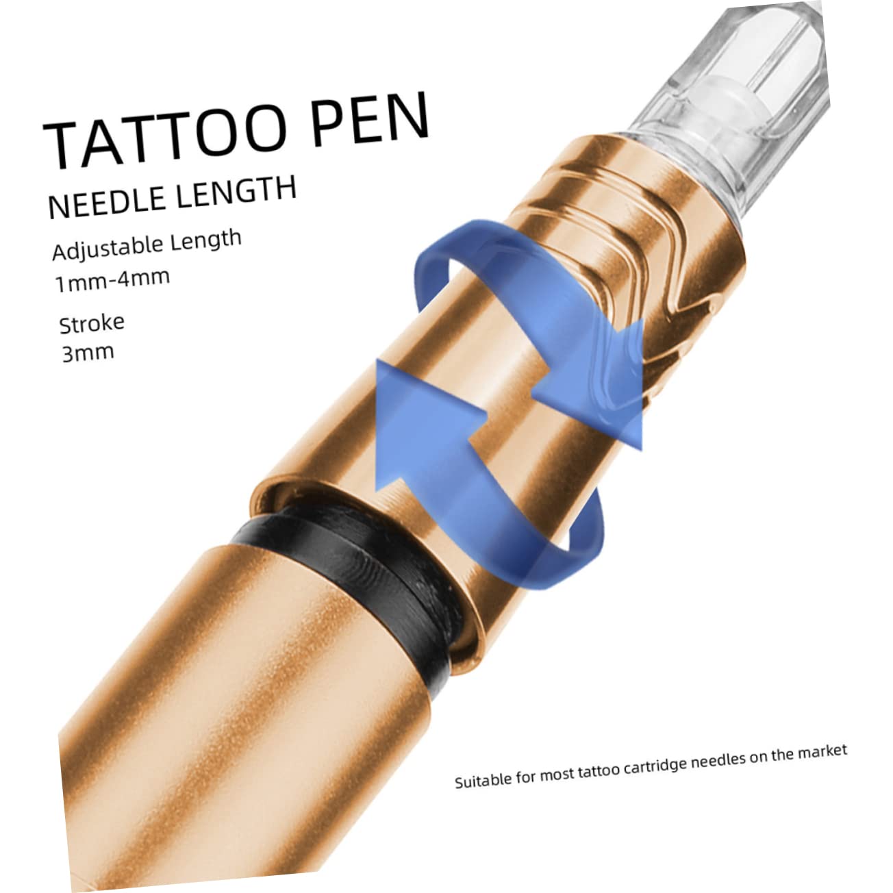 VALICLUD Tätowierstift Aus Aluminiumlegierung Drehbar Tragbar Für Einfache Und Muster Elektrisches Tattoo-werkzeug Mit Guter Wärmeableitung