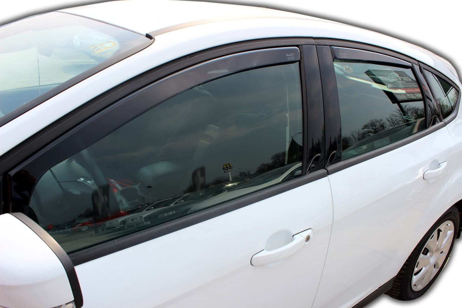 J&J AUTOMOTIVE Windabweiser passend für Ford Focus 3 4/5-Türer 2011-2018 4tlg, Heko Regenabweiser Vorne Hinten Getönt Dunkel Passform