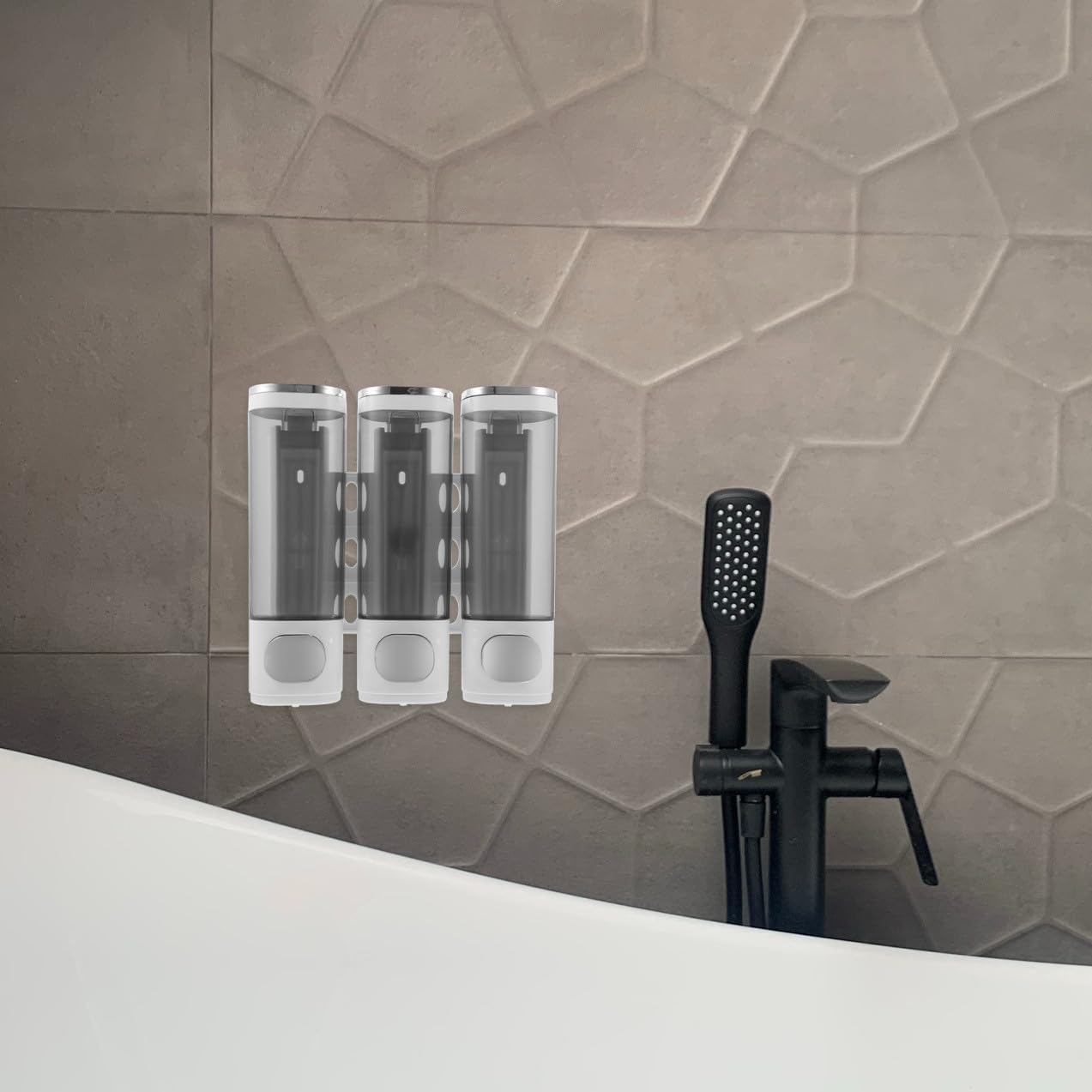 Alipis Wall-Mounted Chamber Soap Dispenser for Shower Easy Install Bathroom Organizer Space-Saving Design for Shampoo Body Wash Lotion for Home Kitchen Office